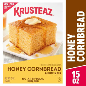 Krusteaz Honey Cornbread and Muffin Mix, Made with Real Honey, 15 oz Box