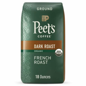 Peet’s Coffee Organic French Roast, Dark Roast Ground Coffee, 18 oz Bag