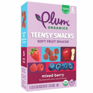 Plum Organics Teensy Snacks Soft Fruit Snacks for Toddlers: Berry – 5 Ct, Baby Food