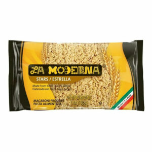 La Moderna Star Pasta has been of preference for many generations, made from 100% durum wheat with a 7 oz convenient size