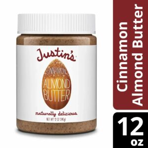 JUSTIN’S No Stir, Gluten-Free Cinnamon Almond Butter, 12 oz Jar