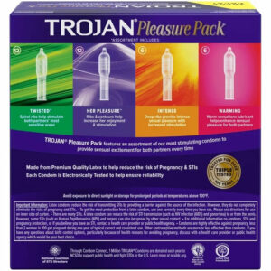 TROJAN Pleasure Pack Assorted Condoms – Lubricated (36 Count)