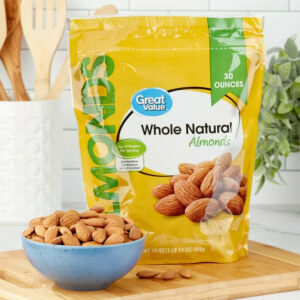 Great Value Natural Whole Almonds, 30 oz