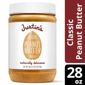 JUSTIN’S Classic No Stir Gluten-Free Peanut Butter Spread, 28 oz Jar