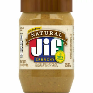 Jif Natural Crunchy Peanut Butter Spread Contains 90% Peanuts, 40 Ounces