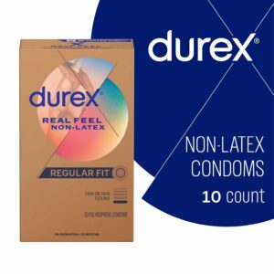 Durex Real Feel Condoms, Non-Latex Lubricated – Regular Fit (10 Count)