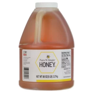 Pure ‘N Simple Honey, 100% Pure Honey, 80 oz, Plastic Handle Jug, No Allergens