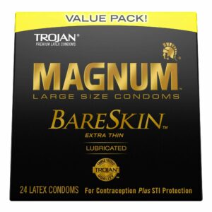 TROJAN Magnum BareSkin Large Condoms – Lubricated (24 Count)