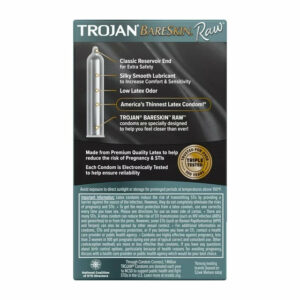 TROJAN BARESKIN Raw Condoms – Lubricated Thin (10 Count)