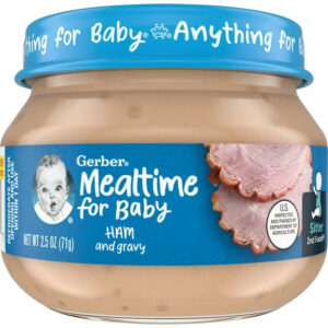 Gerber 2nd Foods Mealtime for Baby Baby Food, Ham and Gravy, 2.5 oz Jar