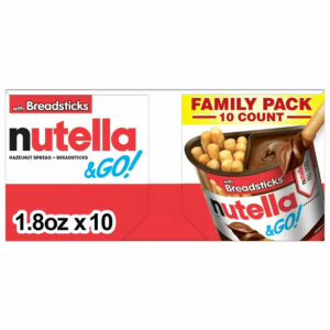 Nutella & GO! Hazelnut and Cocoa Spread with Breadsticks, Snack Pack, 1.8 oz Each, 10 Pack