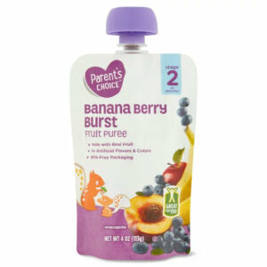 Parent’s Choice Toddler Baby Food, Banana Berry Burst, 4 oz Pouch