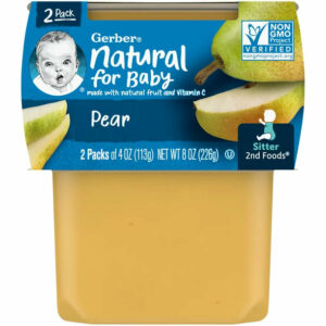 Gerber 2nd Foods Natural for Baby Baby Food, Pear, 4 oz Tubs (2 Pack)