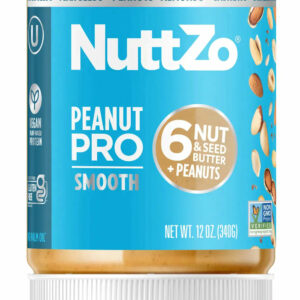 NuttZo Peanut Pro Smooth Peanut Butter Spread, 7 Nuts & Seeds Blend, 12 oz Jar