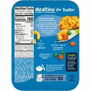 Gerber Macaroni and Cheese with Seasoned Peas and Carrots Toddler Food, 6.6 oz Tray