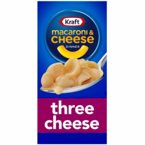 Kraft Three Cheese Mac N Cheese Macaroni and Cheese Dinner with Mini-Shell Pasta, 7.25 oz Box