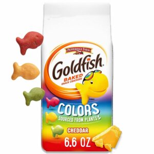 GOLDFISH BAKED SNACK CRACKERS COLORS CHEDDAR 6.6 OZ(187 G) PACK OF 6