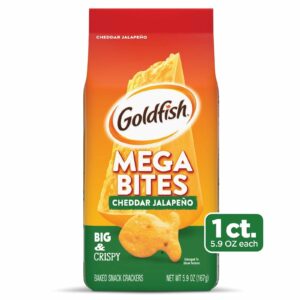 GOLD FISH MEGA BITES CHEDDAR JALAPENO BIG & CRISPY 5.9oz(167g) PACK OF 6