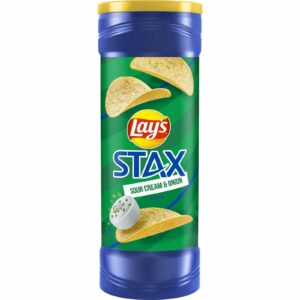 LAY’S STAX SOUR CREAM & ONION FLAVORED 5.5oz. PACK OF 12