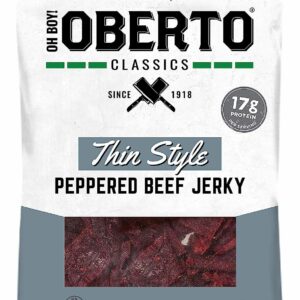 OBERTO CLASSICS THİN STYLE PEPPERED BEEF JERKY OH BOY! 2.2oz.PACK OF 6