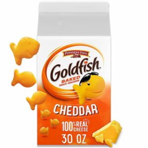 GOLDFISH BAKED SNACK CRACKERS WHOLE GRAIN CHEDDAR 30oz(1.87 LBS)(850g) PACK OF 6