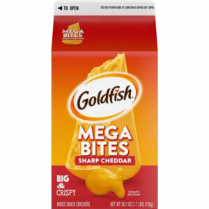 GOLDFISH MEGA BITES SHARP CHEDDAR BIG & CHEDDAR 26.7 OZ (1.7 LBS)(756g)PACK OF 6