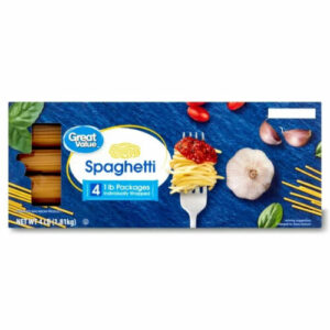 Great Value Spaghetti Pasta, 1 Lb, 4Ct (1.81 kg)