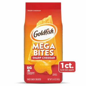 GOLDFISH MEGA BITES SHARP CHEDDAR BIG &CRISPY CRACKERS 5.9oz(167g)PACK OF 6