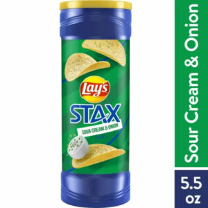 LAY’S STAX SOUR CREAM & ONION FLAVORED 5.5oz. PACK OF 12