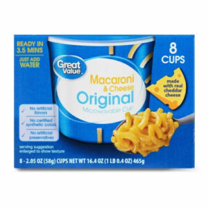 Great Value Original Macaroni & Cheese, 2.05 oz, 8 count (465 g)