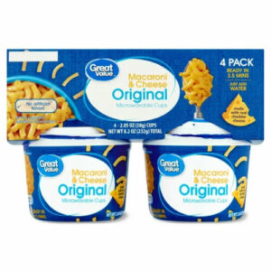 Great Value Original Macaroni & Cheese, 2.05 oz, 4 pack (232g)