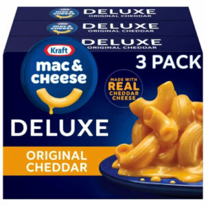 Kraft Deluxe Cheddar Mac N Cheese Macaroni&Cheese Dinner,3ct Pack,14 oz Boxes