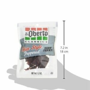 OBERTO CLASSICS THİN STYLE PEPPERED BEEF JERKY OH BOY! 2.2oz.PACK OF 6