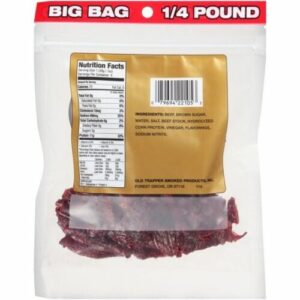 OLD TRAPPER OLD FASHIONED BEEF JERKY 4 OZ. BIG BAG 1/4 POUND PACK OF 6